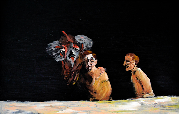 Er ist immer dabei... 2018 Malerei