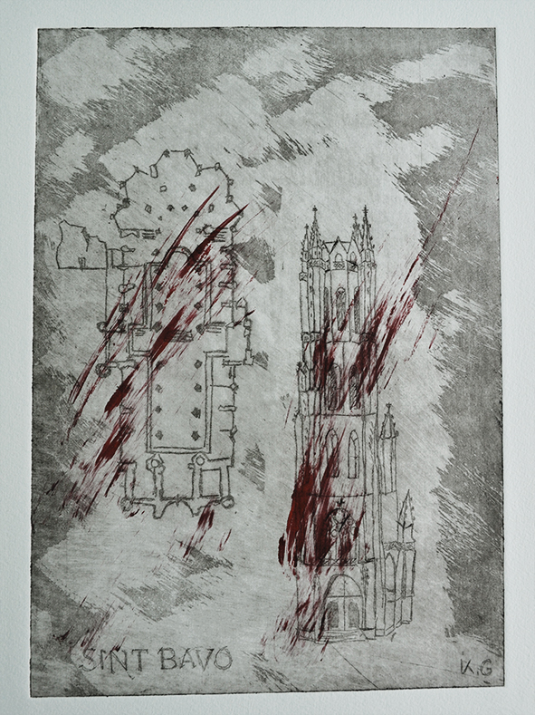 Sint Bavo Gent radierung Koerner